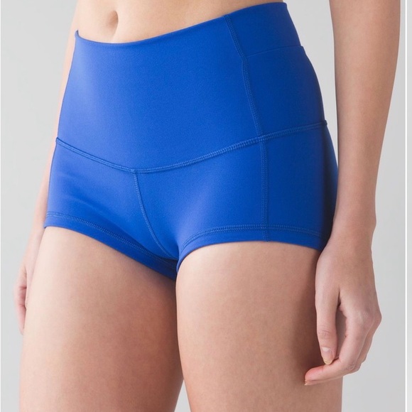 Lululemon Womens 4 Wunder Short Shorts 2" Full-On Luon Harbor Blue Yoga Athletic - Picture 3 of 6